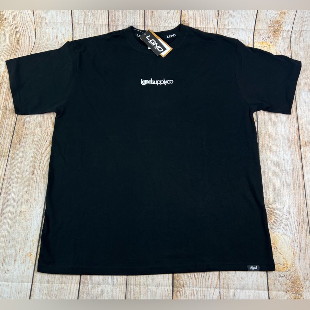 NWT Mens Lgnd Supply Co Black T Shirt Embroidered Size Large